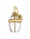 NEWBURY Udendørs væglampe i messing og glas H36,9 cm 1 x E27 - Lakeret poleret messing/Klar