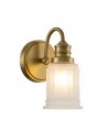 SWELL Badeværelselampe i stål og glas H23,8 cm 1 x G9 LED - Børstet messing/Frostet