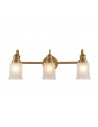 SWELL Badeværelselampe i stål og glas B61 cm 3 x G9 LED - Børstet messing/Frostet