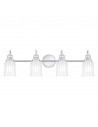 SWELL Badeværelselampe i stål og glas B81,3 cm 4 x G9 LED - Poleret krom/Frostet