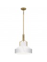 BRECKEN Loftlampe i stål og glas Ø37 cm 2 x E27 - Antik messing/Alabaster