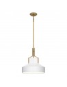 BRECKEN Loftlampe i stål og glas Ø37 cm 2 x E27 - Antik messing/Opalhvid