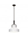 BRECKEN Loftlampe i stål og glas Ø37 cm 2 x E27 - Aldret bronze/Alabaster