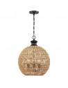 CASABLANCA Loftlampe i stål og reb Ø46,5 cm 3 x E27 - Antik bronze/Naturbrun