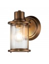 RIGGS Badeværelselampe i stål og glas H21,8 cm 1 x E27 - Antik messing/Klar