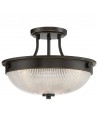 MANTLE Plafond i stål og glas Ø32,7 cm 2 x E27 - Antik bronze/Prisme