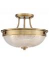 MANTLE Plafond i stål og glas Ø32,7 cm 2 x E27 - Antik messing/Prisme
