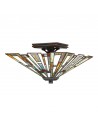 MAYBECK Plafond i stål, resin og glas 36,7 x 36,7 cm 2 x E27 - Antik bronze/Multi