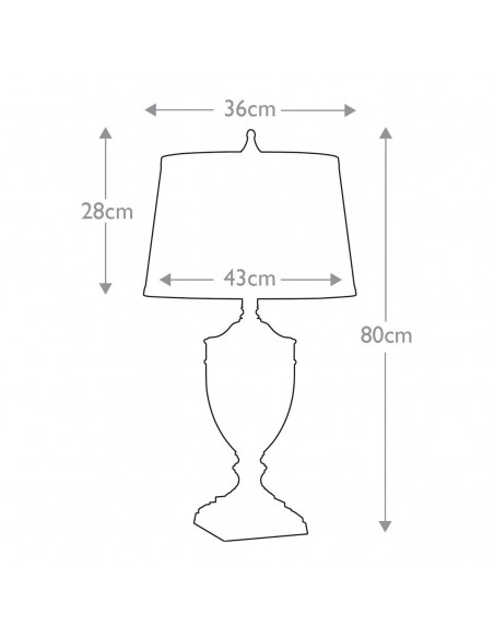 Bordlampe glas høj stor