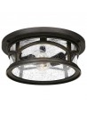 MARBLEHEAD Udendørs loftlampe i komposit og glas Ø33 cm 2 x E27 - Antik bronze/Klar med dråbeeffekt