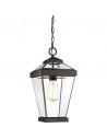 RAVINE Udendørs loftlampe i stål og glas H50,5 - 297,9 cm 1 x E27 - Antik bronze/Klar