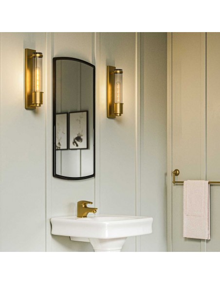 badeværelseslampe væg e27 moderne design spejl messing