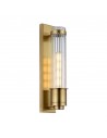 WELLINGTON Badeværelselampe i stål og glas H40 cm 1 x E27 GS1071 LED - Antik messing/Klar rillet