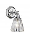KEYNES Badeværelselampe i stål og glas H25 cm 1 x 3W G9 LED - Poleret krom/Klar rillet