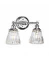 KEYNES Badeværelselampe i stål og glas B35,2 cm 2 x 3W G9 LED - Poleret krom/Klar rillet