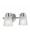 HUDSON Badeværelselampe i stål og glas B34,5 cm 2 x 3W G9 LED - Poleret krom/Prisme