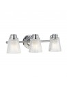 HUDSON Badeværelselampe i stål og glas B54,5 cm 3 x 3W G9 LED - Poleret krom/Prisme