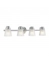 HUDSON Badeværelselampe i stål og glas B81,8 cm 4 x 3W G9 LED - Poleret krom/Prisme