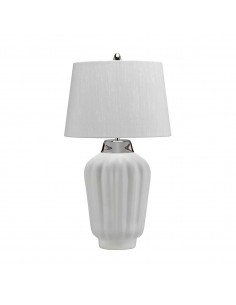 Bordlampe hvid keramik høj stor 2