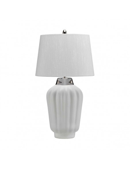 Bordlampe hvid keramik høj stor