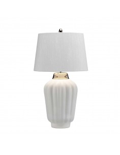 Bordlampe hvid keramik høj stor