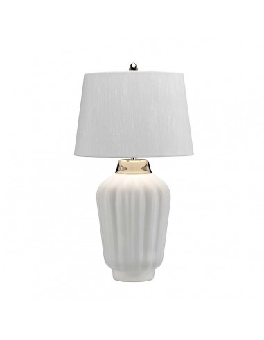 Bordlampe hvid keramik høj stor