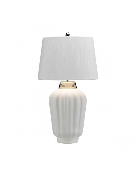 Bordlampe hvid keramik høj stor