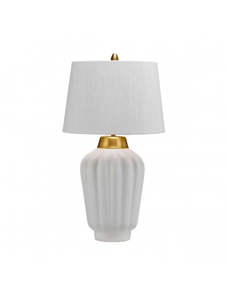 Bordlampe hvid keramik høj stor