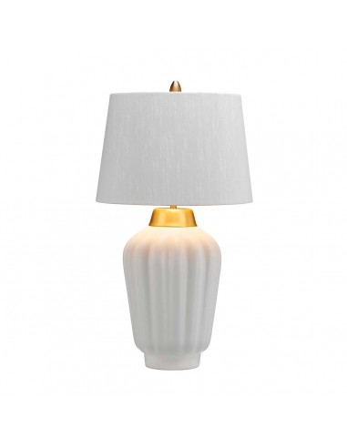 Bordlampe hvid keramik høj stor