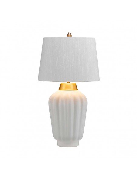 Bordlampe hvid keramik høj stor