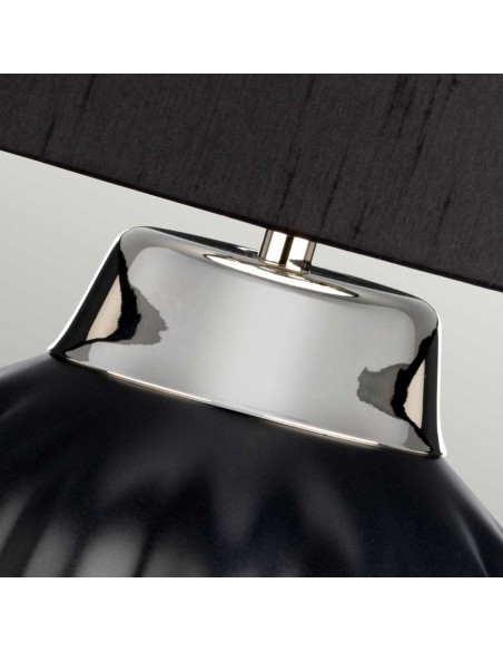 Bordlampe sort keramik høj stor
