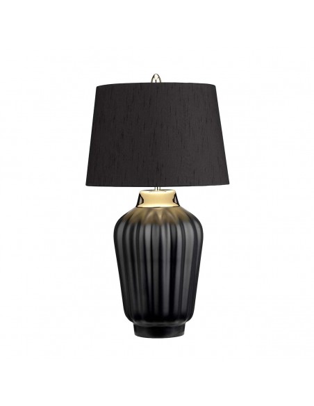 Bordlampe sort keramik høj stor