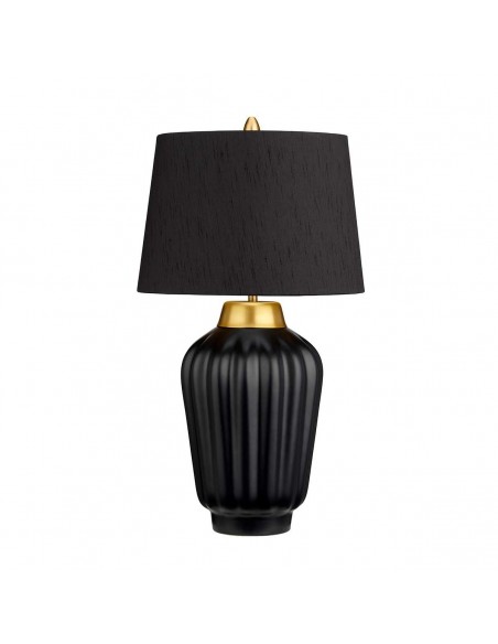 Bordlampe sort keramik høj stor