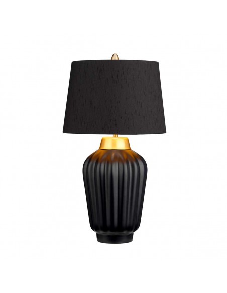 Bordlampe sort keramik høj stor