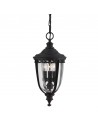 ENGLISH BRIDLE Udendørs loftlanterne i aluminium og glas H58 - 210,5 cm 3 x E14 - Sort/Klar med dråbeeffekt