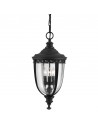 ENGLISH BRIDLE Udendørs loftlanterne i aluminium og glas H68 - 220,5 cm 3 x E14 - Sort/Klar med dråbeeffekt