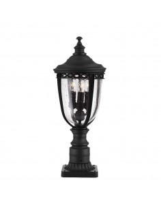 Bedlampe led udendørslamper gammel stil klassiske sokkellamper halvmur sort retro