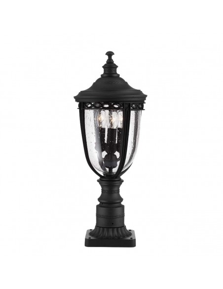 Bedlampe led udendørslamper gammel stil klassiske sokkellamper halvmur sort retro