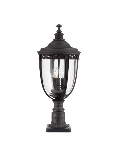 Bedlampe led udendørslamper gammel stil klassiske sokkellamper halvmur sort retro