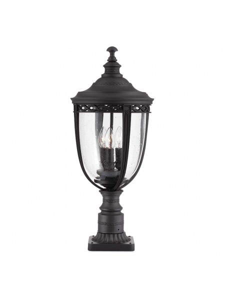 Bedlampe led udendørslamper gammel stil klassiske sokkellamper halvmur sort retro