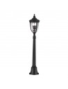 ENGLISH BRIDLE Udendørs bedlampe i aluminium og glas H118 cm 3 x E14 - Sort/Klar med dråbeeffekt