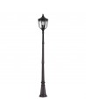 ENGLISH BRIDLE Udendørs lampemast i aluminium og glas H242,6 cm 3 x E14 - Sort/Klar med dråbeeffekt
