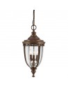ENGLISH BRIDLE Udendørs loftlanterne i aluminium og glas H68 - 220,5 cm 3 x E14 - Rust bronze/Klar med dråbeeffekt