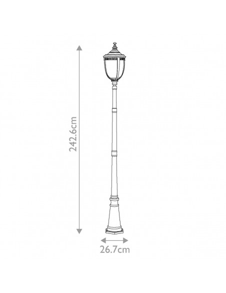 Bedlampe led udendørslamper gammel stil klassiske sort retro lampemast
