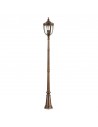 ENGLISH BRIDLE Udendørs lampemast i aluminium og glas H242,6 cm 3 x E14 - Rust bronze/Klar med dråbeeffekt