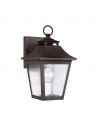 GALENA Udendørs væglampe i stål og glas H28,6 cm 1 x E27 - Antik bronze/Klar med dråbeeffekt