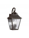 GALENA Udendørs væglampe i stål og glas H48,9 cm 3 x E14 - Antik bronze/Klar med dråbeeffekt
