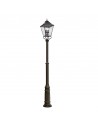 GALENA Udendørs lampemast i stål og glas H300 cm 4 x E14 - Antik bronze/Klar med dråbeeffekt
