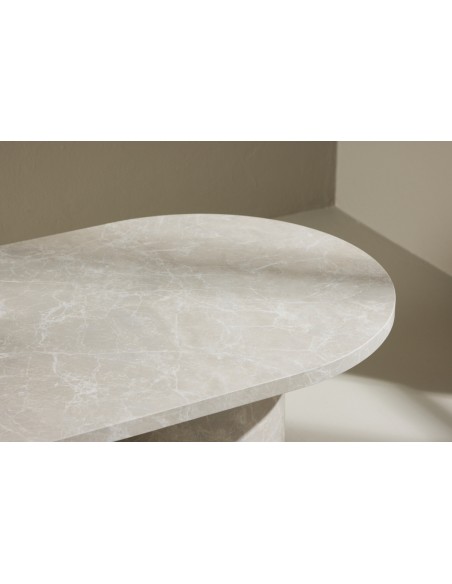 ovalt sofabord beige marmor ovale
