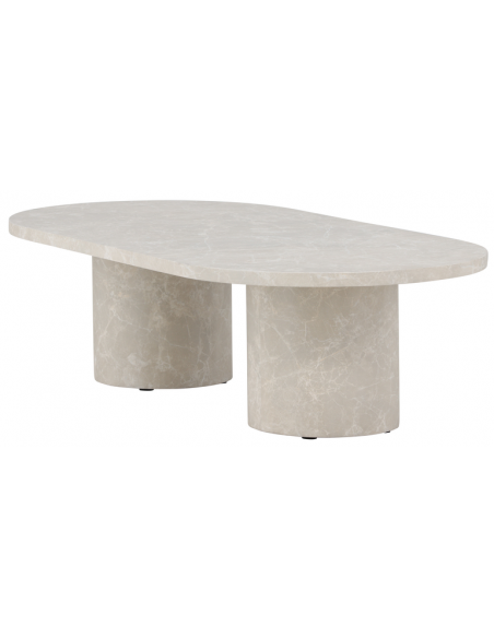 ovalt sofabord beige marmor ovale